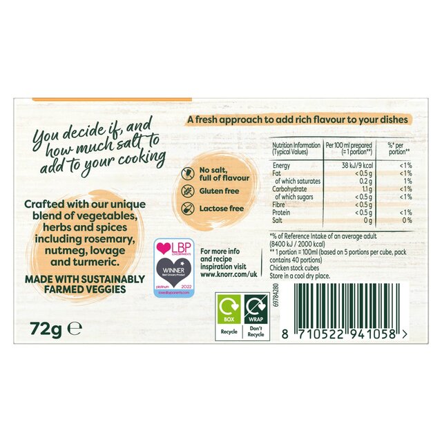 Knorr 8 Chicken Zero Salt Stock Cubes thumbnail 3