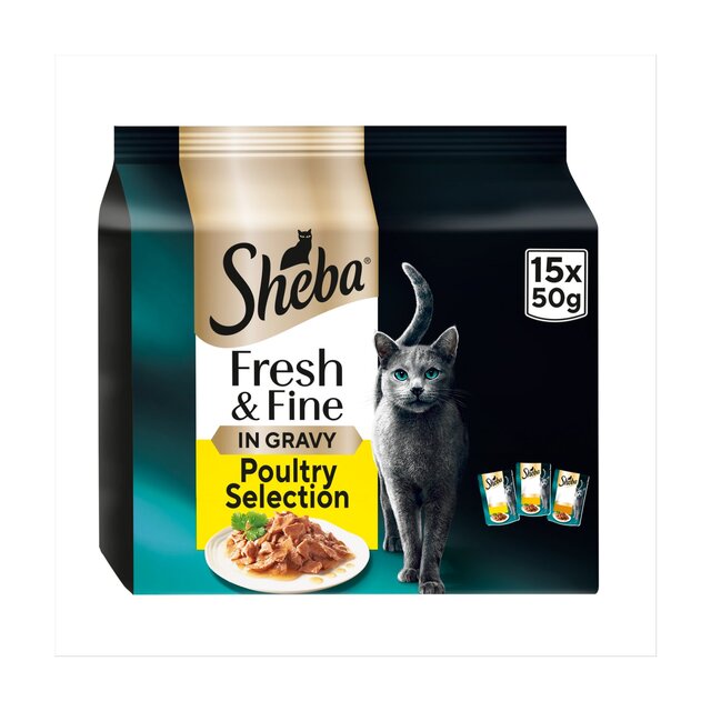 Sheba Fresh & Fine Cat Pouches Poultry Collection in Gravy