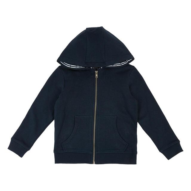 M&S, Cotton Plain Hoodie, 2-7 Years, Navy