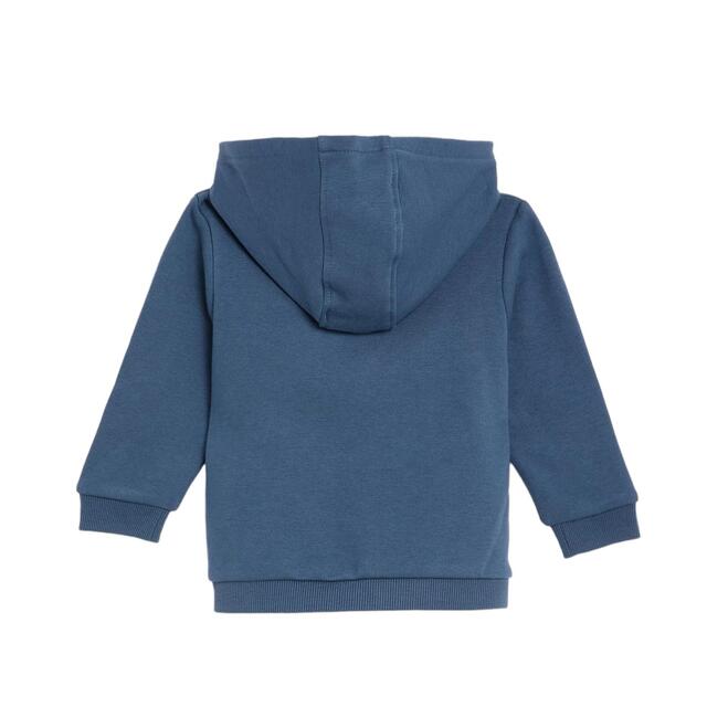 M&S Cotton Zip Hoodie, 0 Months-3 Years, Dark Blue thumbnail 2