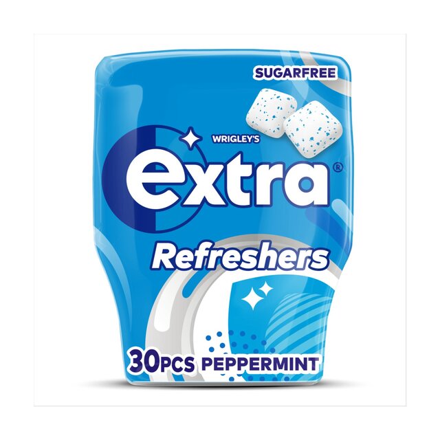Extra Refreshers Peppermint Sugarfree Chewing Gum Bottle 30 Pieces