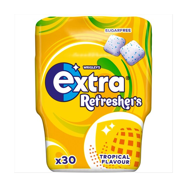 Extra Refreshers Tropical Flavour Sugarfree Chewing Gum Bottle 30 Pieces