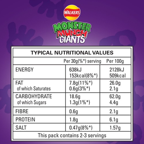 Walkers Monster Munch Giants Pickled Onion Sharing Bag Snacks thumbnail 3