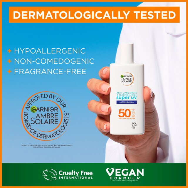 Garnier Ambre Solaire UV Anti Dark Spots & Anti Pollution Face Fluid SPF50+ thumbnail 4
