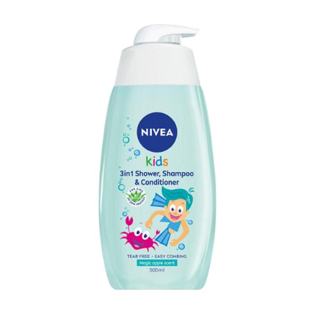 NIVEA Kids Magic Apple 3 in 1 Shower, Shampoo & Conditioner