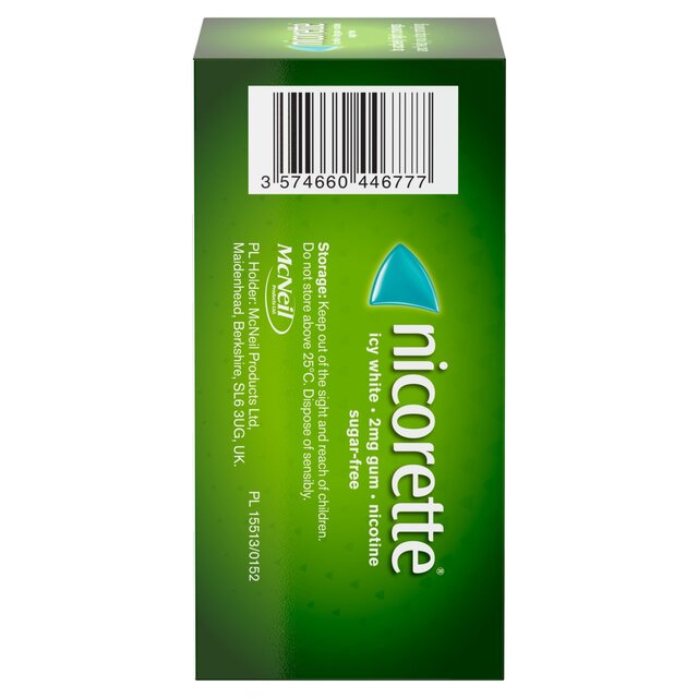 Nicorette Icy White Gum, 2 mg, 105 Gums (Stop Smoking Aid) thumbnail 8