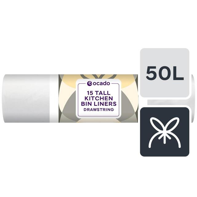 Ocado Tall Kitchen Bin Liner 50L