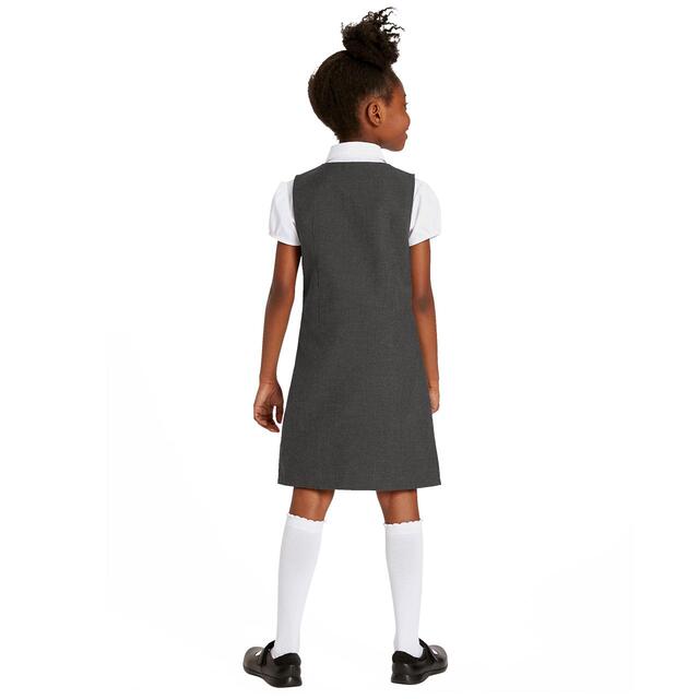 M&S Girls Crease Resistant School Pinafores, 3-4 Years, Grey thumbnail 3