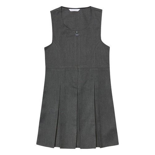M&S Girls Permanent Pleats School Pinafore, 4-5 Years, Grey
