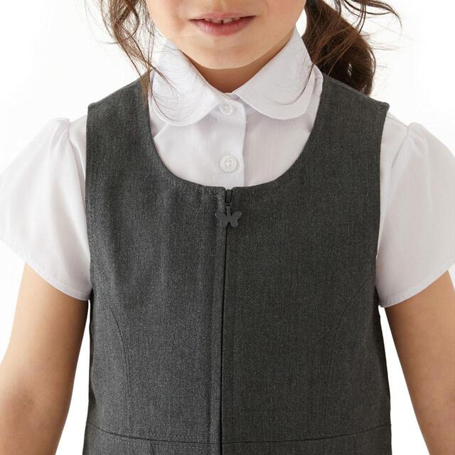 M&S Girls Permanent Pleats School Pinafore, 3-10 Years, Grey thumbnail 5