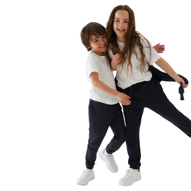M&S Kids Cotton-Rich Joggers, 3-14 Years, Navy thumbnail 2