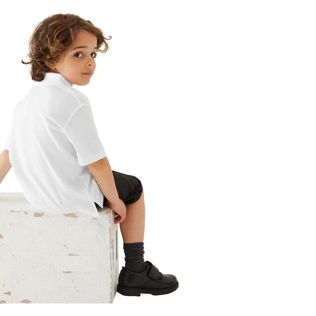 M&S Boys 2pk Stain Resist School Polo Shirts, 3-14 Years, White thumbnail 4