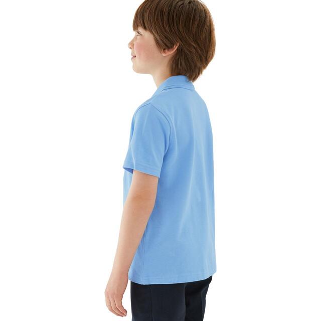 M&S 3pk Pure Cotton School Polo Shirts, 3-12 Years, Blue thumbnail 4