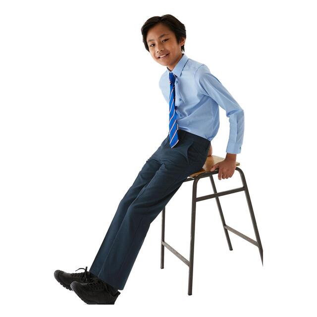 M&S Boys 2pk Navy Regular Leg School Trousers, 4-13 Years thumbnail 5