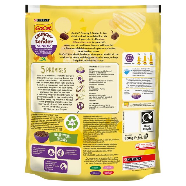 Go-Cat Crunchy & Tender Senior Chicken Dry Cat Food thumbnail 3