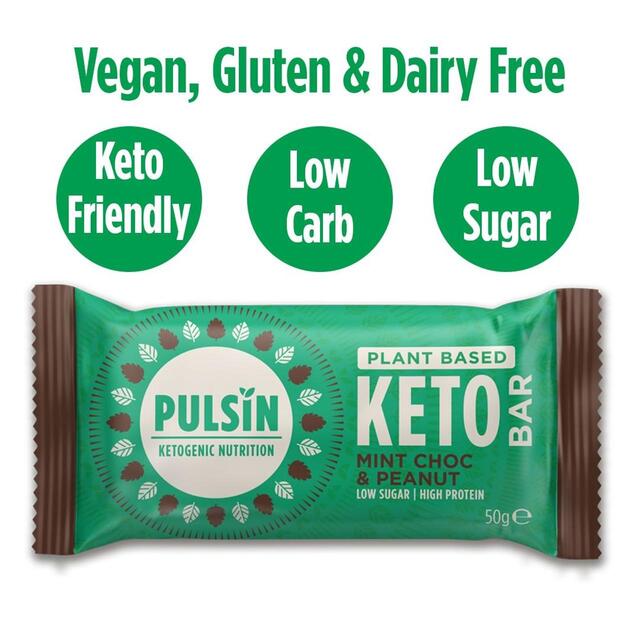 Pulsin Choc Mint & Peanut Vegan Keto Bar thumbnail 2