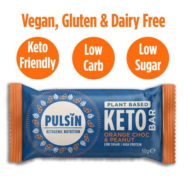 Pulsin Orange Choc & Peanut Vegan Keto Bar thumbnail 2