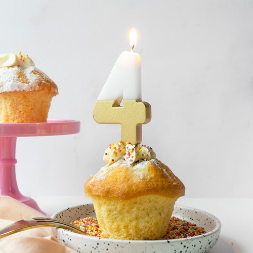 Talking Tables Number 4 Large Gold Candle thumbnail 2