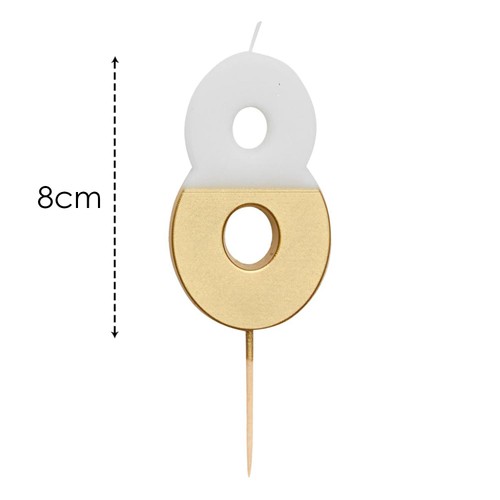 Talking Tables Number 8 Large Gold Candle