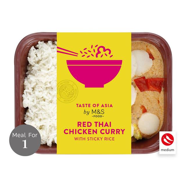M&S Red Thai Style Chicken Curry & Rice - Taste of Asia thumbnail 2