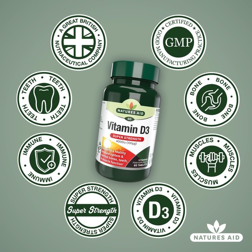 Natures Aid Super Strength Vitamin D3 Tablets 4000iu  thumbnail 4
