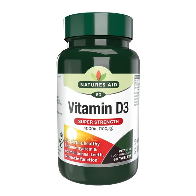 Natures Aid Super Strength Vitamin D3 Tablets 4000iu