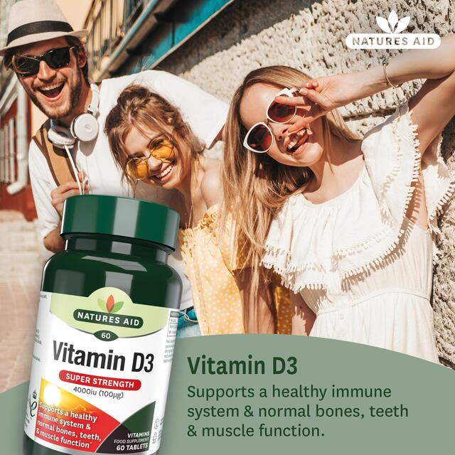 Natures Aid Super Strength Vitamin D3 Tablets 4000iu thumbnail 2