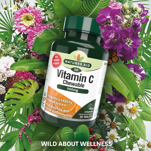 Natures Aid Chewable Vitamin C Supplement Capsules 500mg  thumbnail 7