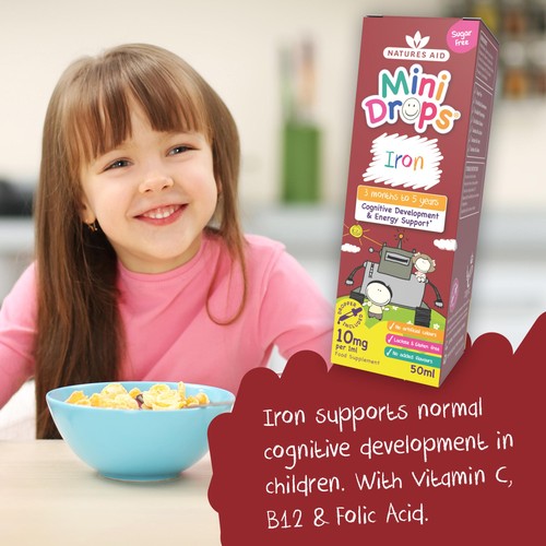 Natures Aid Infant's & Kid's Iron Mini Drops 10mg 3mnths - 5yrs  thumbnail 2