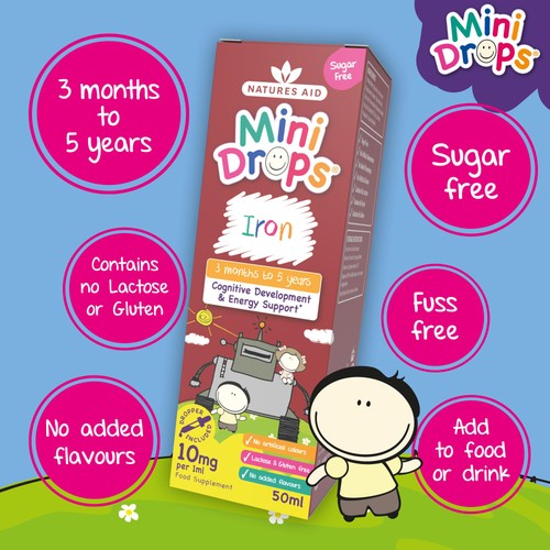 Natures Aid Infant's & Kid's Iron Mini Drops 10mg 3mnths - 5yrs  thumbnail 4