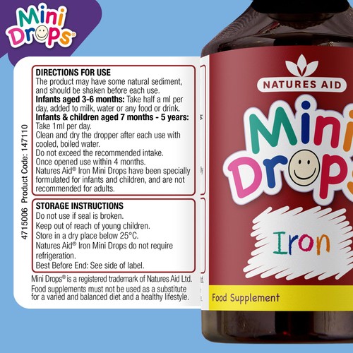 Natures Aid Infant's & Kid's Iron Mini Drops 10mg 3mnths - 5yrs  thumbnail 5
