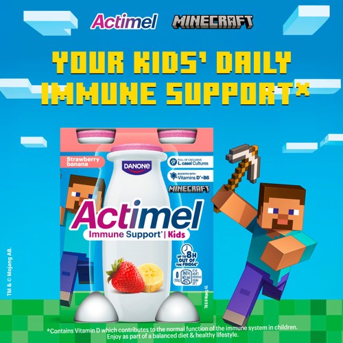 Actimel Kids Strawberry Banana Yoghurt Drink thumbnail 3