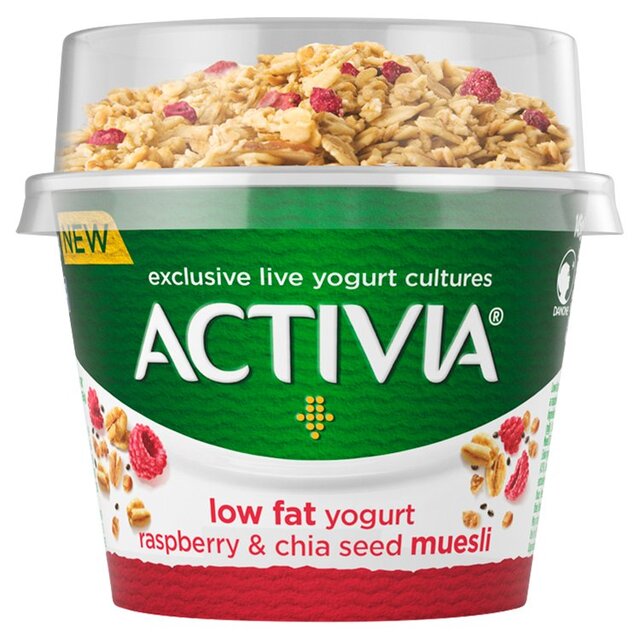Activia Raspberry & Chia Seed Museli Breakfast Pot Low Fat Yoghurt thumbnail 2