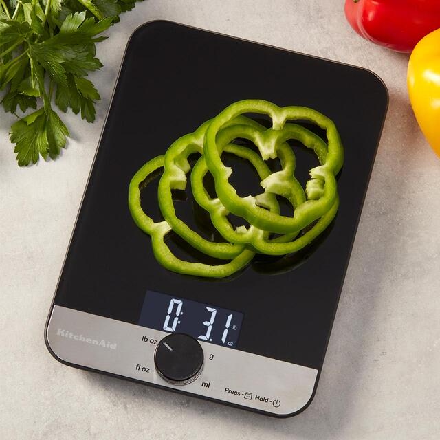 KitchenAid 11LB Digital Glass Top Kitchen Scales Black thumbnail 4