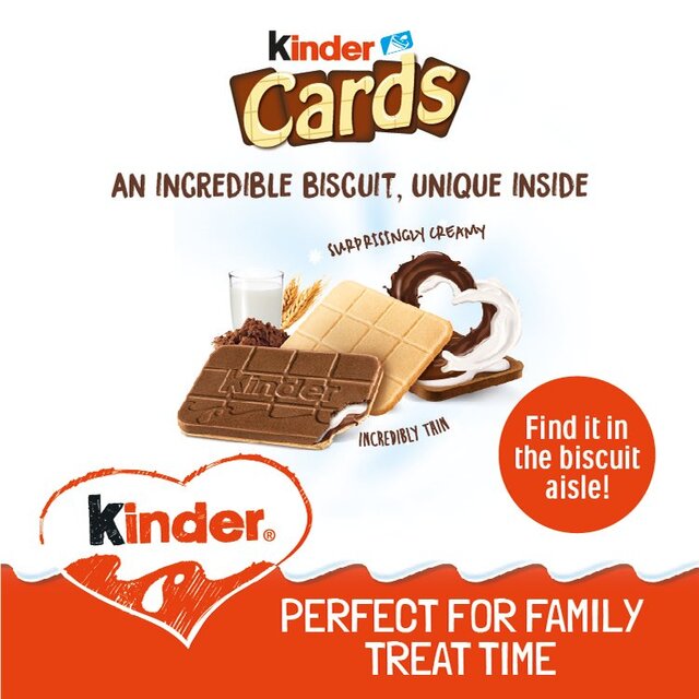 Kinder Cards Cocoa and Milk Biscuits Wafers Multipack thumbnail 2