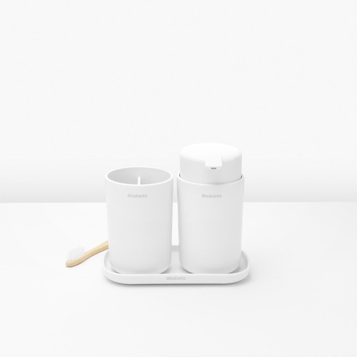 Brabantia ReNew Bathroom Accessory Set of 3 White thumbnail 3