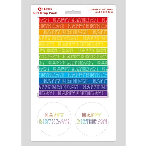 Rainbow Stripe Gift Wrap Sheets & Tags thumbnail 3