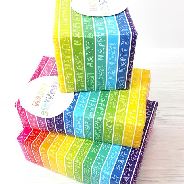 Rainbow Stripe Gift Wrap Sheets & Tags thumbnail 2