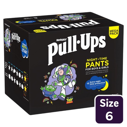 Huggies Pull-Ups Night Time Unisex Training Nappy Pants- Size 6 MEGA 32 Pk