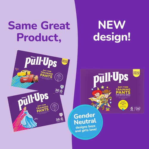 Huggies Pull Ups Day Time Unisex Training Nappy Pants -Size 6 MEGA 36 Pants thumbnail 7