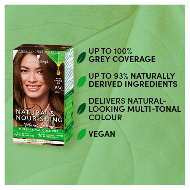 Schwarzkopf Natural & Nourishing 560 - Light Brown Permanent Hair Dye thumbnail 2