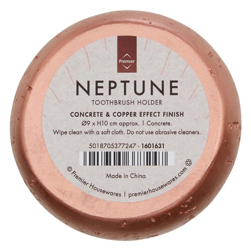 Premier Housewares Toothbrush Holder, Neptune, Copper and Concrete thumbnail 4