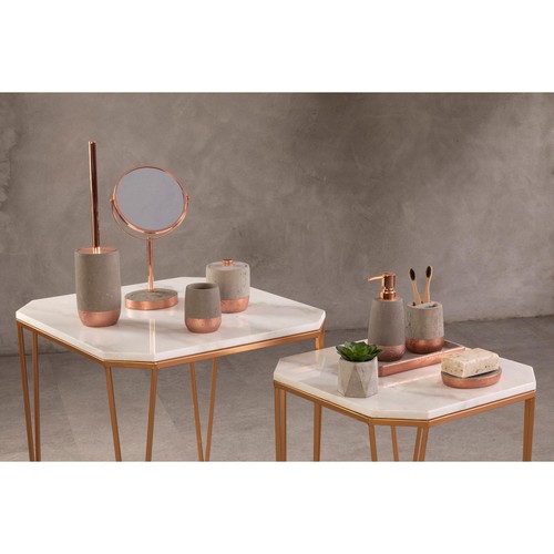 Premier Housewares Toothbrush Holder, Neptune, Copper and Concrete thumbnail 5
