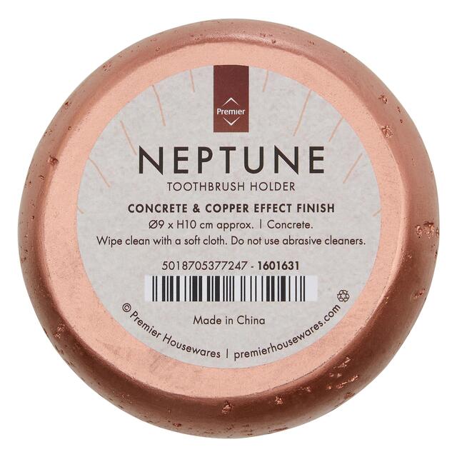 Premier Housewares Toothbrush Holder, Neptune, Copper and Concrete thumbnail 4