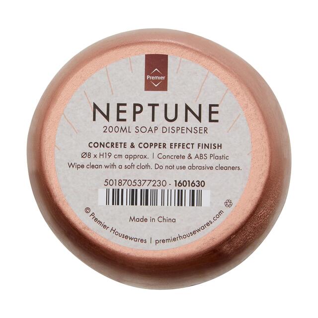 Premier Housewares Lotion/Soap Dispenser, Neptune, Copper and Concrete thumbnail 4