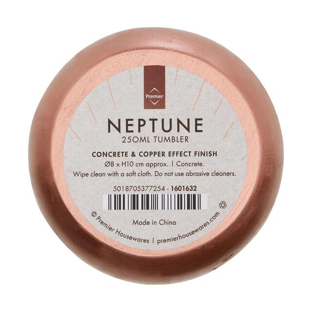 Premier Housewares Neptune Tumbler, Concrete and Copper thumbnail 4