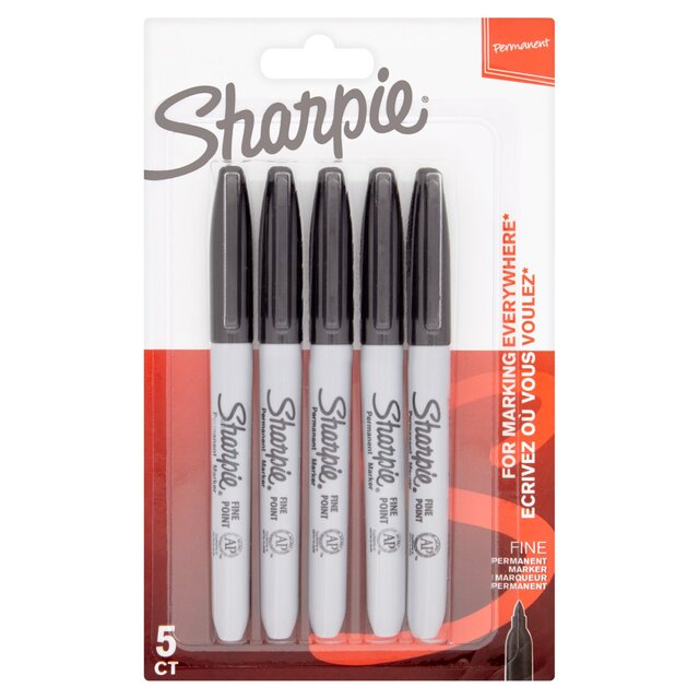 Sharpie Permanent Marker Black 5pk