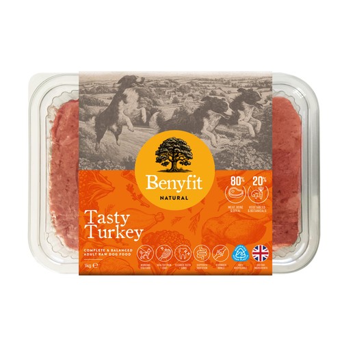 Benyfit Natural Tasty Turkey Complete Adult Raw Working Dog Food