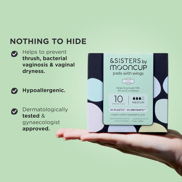 &SISTERS by Mooncup Organic Cotton Pads, Medium/Day thumbnail 2