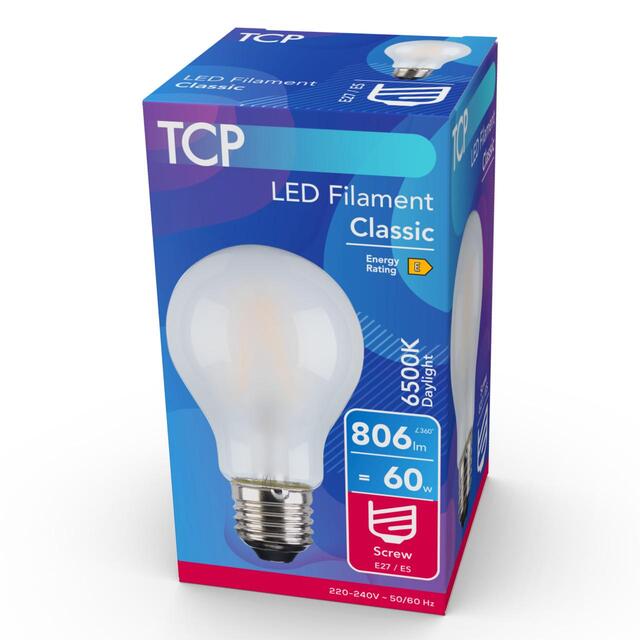TCP Classic LED Coated Screw 60W Light Bulb thumbnail 2